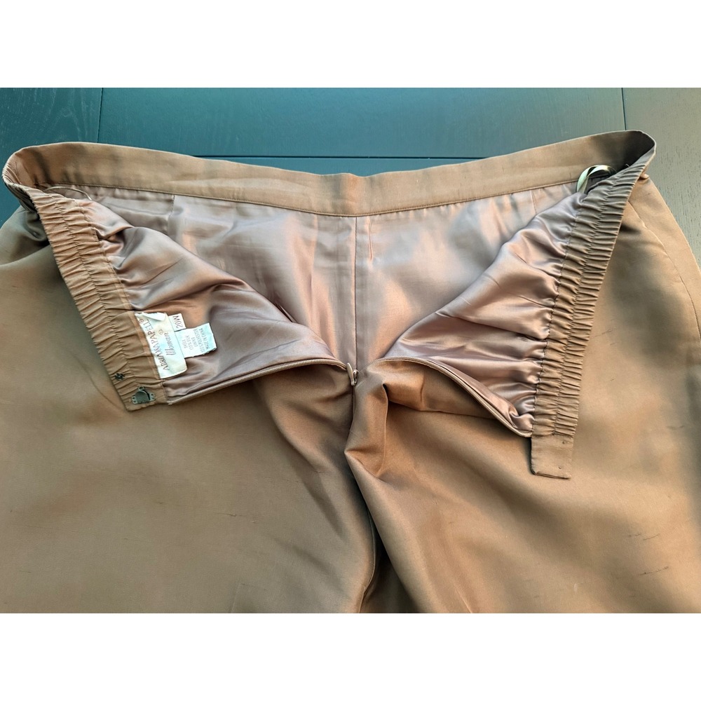 Adrianna Papell 2-PC 100% Silk Pant Set Womens Brown Size 20W Wedding Holiday - Picture 11 of 14
